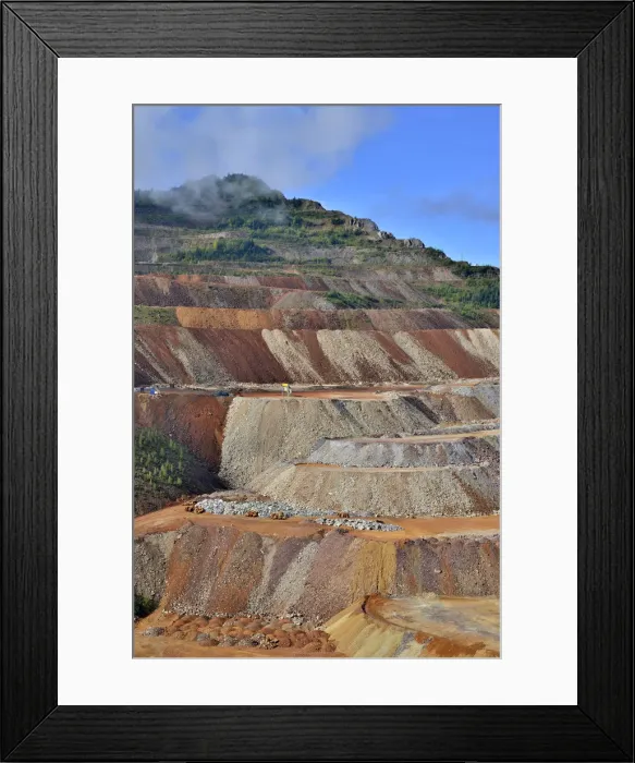 Framed Print : Erzberg mountain, deposits of ferrous material, Eisenerz, Styria, Austria