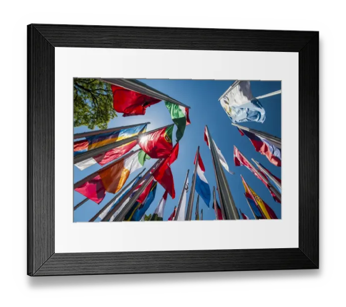 Framed Print : Flags on steel masts, flying in the wind, Munich, Upper Bavaria, Bavaria, Germany Framed Print : Flags on steel masts, flying in the wind, Munich, Upper Bavaria, Bavaria, Germany