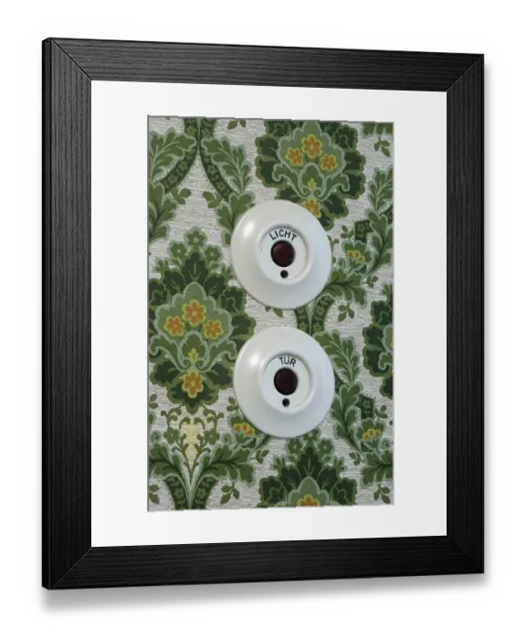 Framed Print : Switches for light and door, interior of a house from the 1950s, North Rhine-Westphalia, Germany Framed Print : Switches for light and door, interior of a house from the 1950s, North Rhine-Westphalia, Germany
