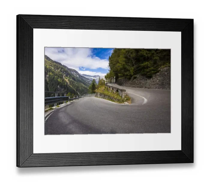 Framed Print : Hairpin, Splugen pass road, Sondrio province, Lombardy, Italy Framed Print : Hairpin, Splugen pass road, Sondrio province, Lombardy, Italy