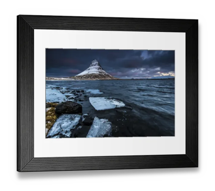 Framed Print : Peak of Kirkjufell with Kirkjufell river, Kirkjufell, Snaefellsnes peninsula, Iceland