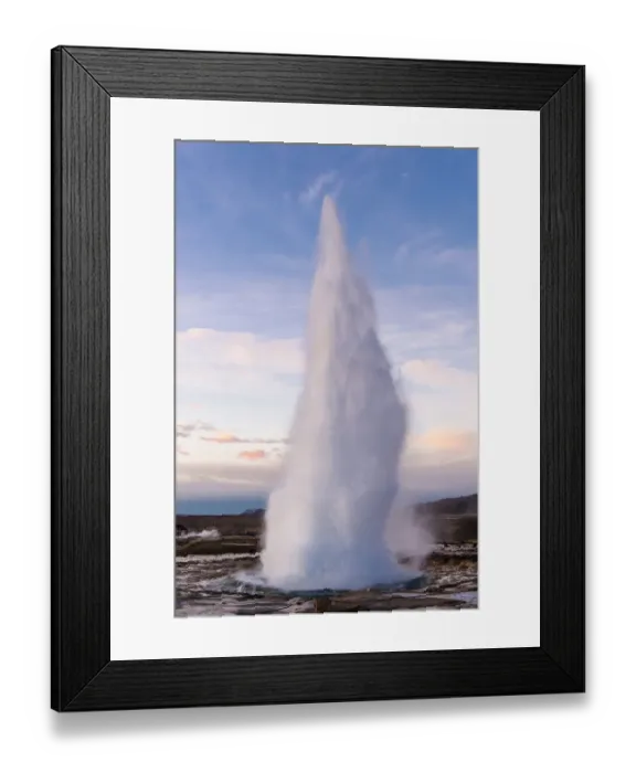 Framed Print : Geyser at sunrise, Geyser, Iceland Framed Print : Geyser at sunrise, Geyser, Iceland