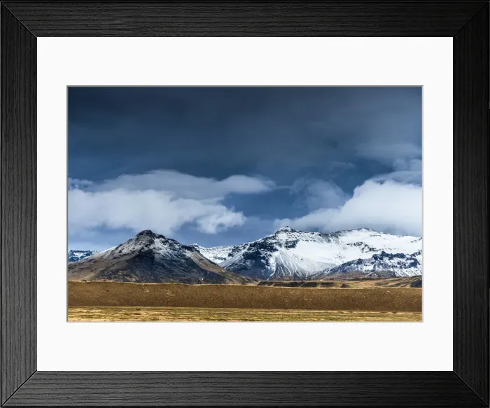 Framed Print : Icelandic landscape with a dramatic sky, near Vik, Iceland Framed Print : Icelandic landscape with a dramatic sky, near Vik, Iceland