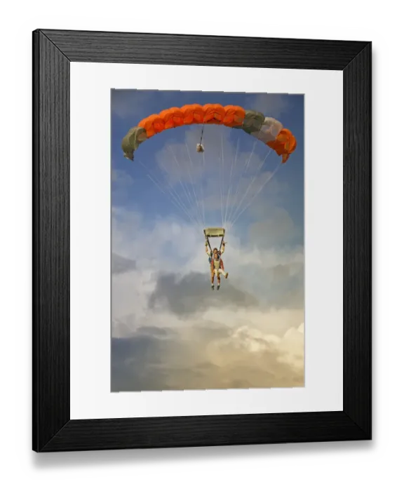 Framed Print : Tandem skydivers, Waldviertel, Austria Framed Print : Tandem skydivers, Waldviertel, Austria