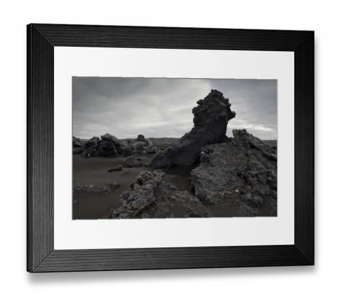 Framed Print : Black sand and piled up lava, Reykjanesskagi, Southern Peninsula or Reykjanes, Iceland Framed Print : Black sand and piled up lava, Reykjanesskagi, Southern Peninsula or Reykjanes, Iceland