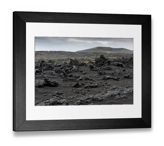 Framed Print : Black sand, lava, Reykjanesskagi, Southern Peninsula or Reykjanes, Iceland