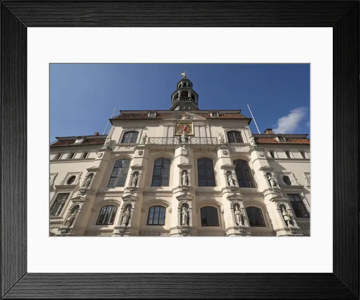 Framed Print : Baroque market facade of the town hall, built in 1704, Luneburg, Lower Saxony, Germany Framed Print : Baroque market facade of the town hall, built in 1704, Luneburg, Lower Saxony, Germany