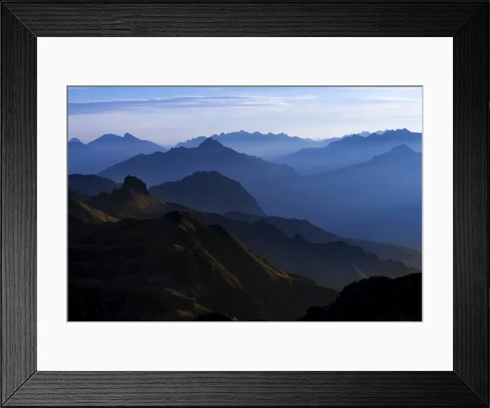 Framed Print : Blue hour above the Montafon mountains, Gargellen, Montafon, Vorarlberg, Austria Framed Print : Blue hour above the Montafon mountains, Gargellen, Montafon, Vorarlberg, Austria