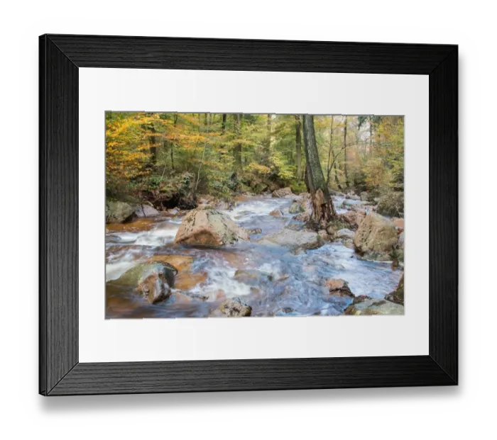 Framed Print : Ilsetal valley in autumn, near Ilsenburg, Saxony-Anhalt, Germany