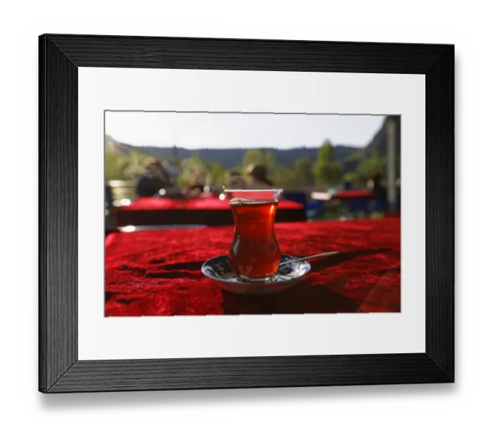 Framed Print : Cay, black tea in a tulip glass, Anatolia, Turkey Framed Print : Cay, black tea in a tulip glass, Anatolia, Turkey