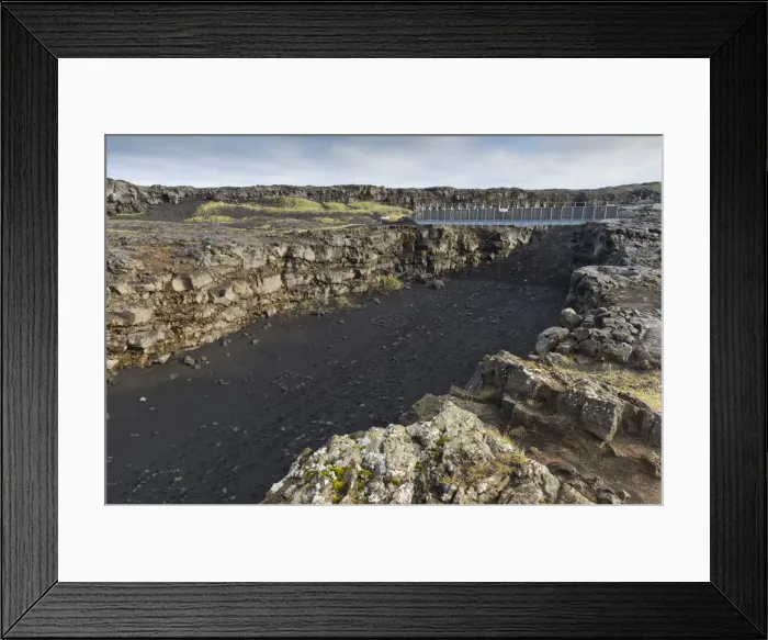 Framed Print : Bridge between the continents crosses the fracture zone between the American and European tectonic plates, Reykjanesskagi peninsula, Iceland Framed Print : Bridge between the continents crosses the fracture zone between the American and European tectonic plates, Reykjanesskagi peninsula, Iceland