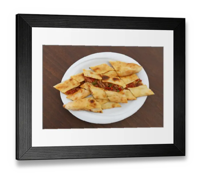 Framed Print : Pide bread with meat, Turkey