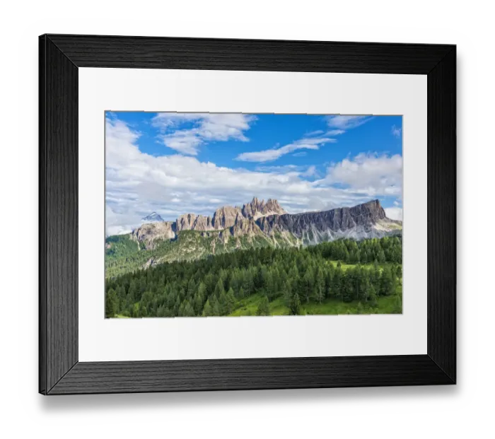 Framed Print : Lastoi de Formin mountain with blue sky and clouds, Croda da Lago at the back, Dolomites, Veneto, Italy Framed Print : Lastoi de Formin mountain with blue sky and clouds, Croda da Lago at the back, Dolomites, Veneto, Italy