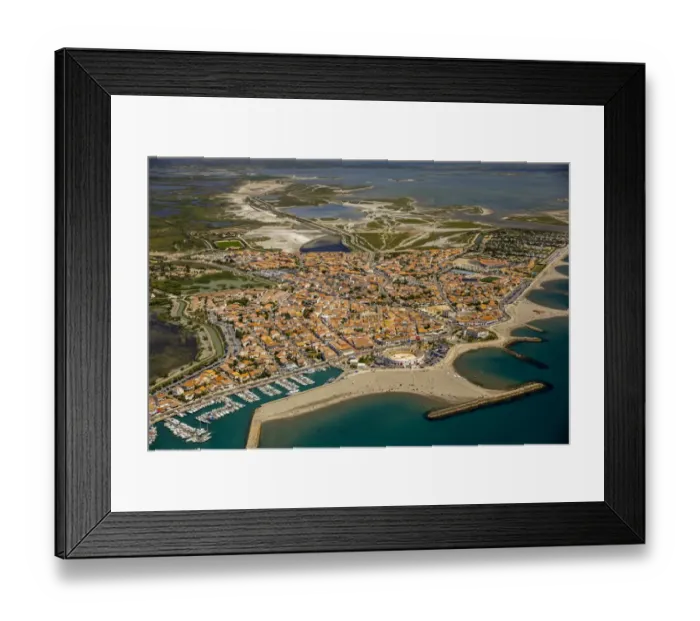 Framed Print : Coastline, city centre, Saintes-Maries-de-la-Mer, Camargue, Provence-Alpes-Cote dAzur, France Framed Print : Coastline, city centre, Saintes-Maries-de-la-Mer, Camargue, Provence-Alpes-Cote dAzur, France