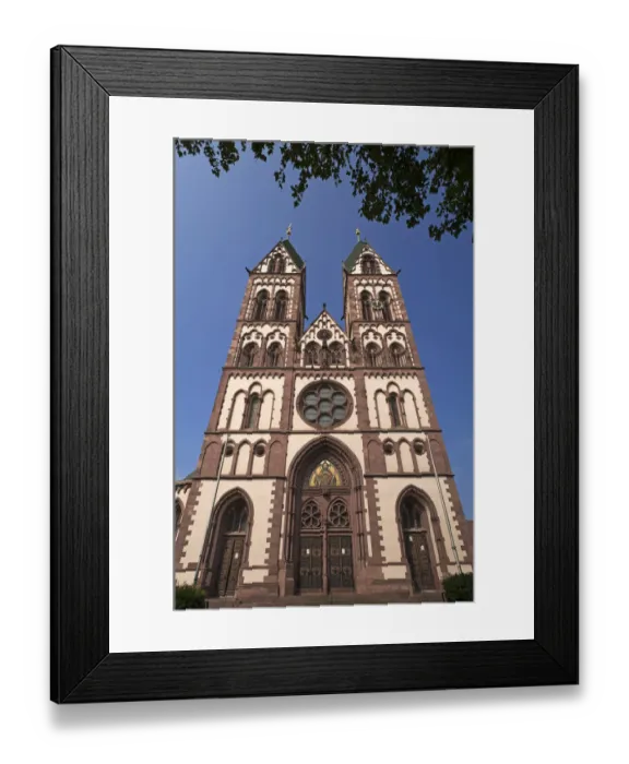 Framed Print : Herz Jesu-Kirche, or Sacred Heart Church, built in the style of Historicism, consecrated in 1897, Freiburg, Baden-Wurttemberg, Germany Framed Print : Herz Jesu-Kirche, or Sacred Heart Church, built in the style of Historicism, consecrated in 1897, Freiburg, Baden-Wurttemberg, Germany