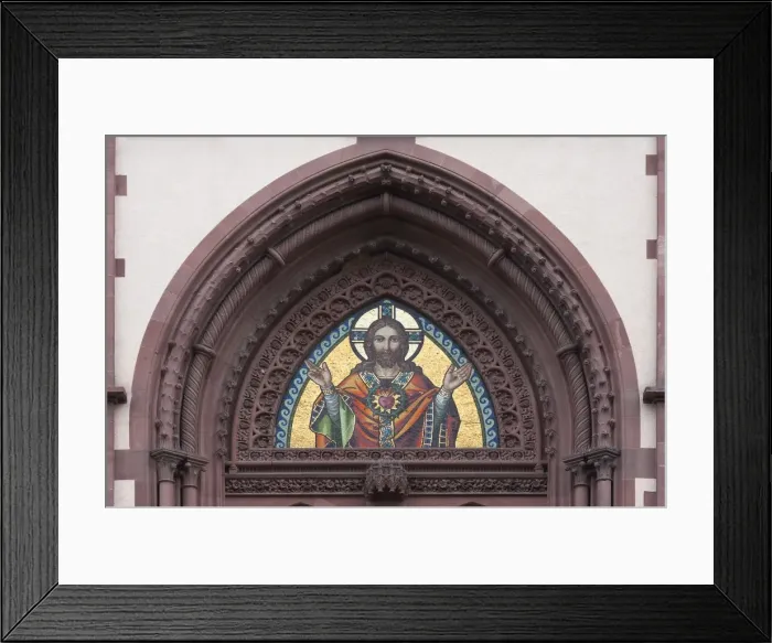 Framed Print : Detail view of the entrance portal, Herz Jesu Kirche church, historism, consecrated in 1887, Freiburg, Baden-Wurttemberg, Germany Framed Print : Detail view of the entrance portal, Herz Jesu Kirche church, historism, consecrated in 1887, Freiburg, Baden-Wurttemberg, Germany