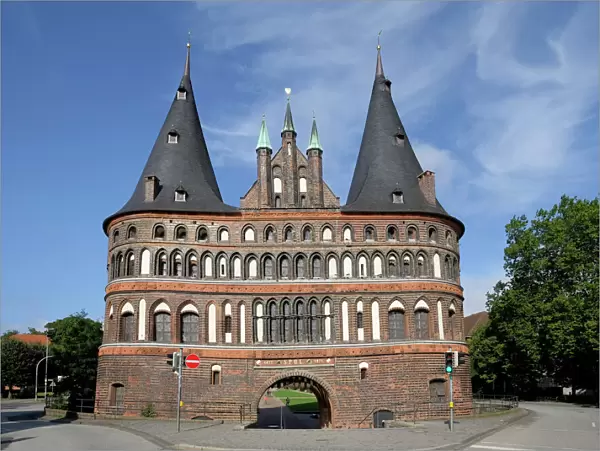 The Holsten Gate, city side, Lubeck, Schleswig-Holstein, Germany