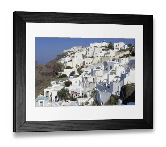 Framed Print : Townscape, Imerovigli, Santorini, Cyclades, Greece