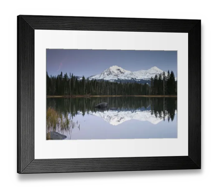 Framed Print : Scott Lake with Three Sisters, Eugene, Oregon, United States Framed Print : Scott Lake with Three Sisters, Eugene, Oregon, United States
