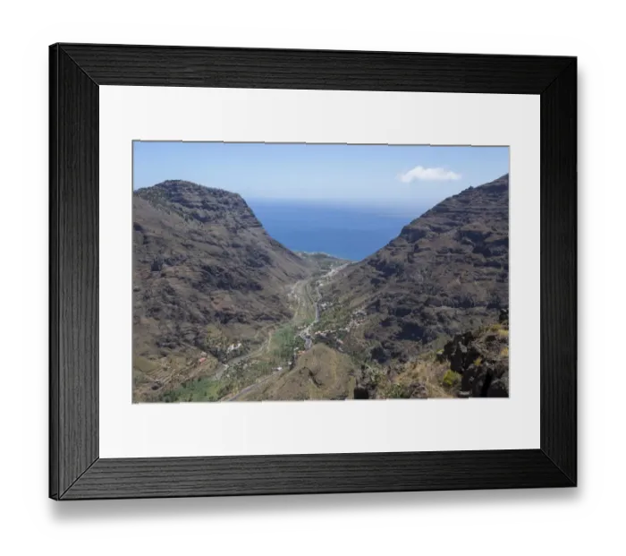 Framed Print : View of Valle Gran Rey, La Gomera, Canary Islands, Spain