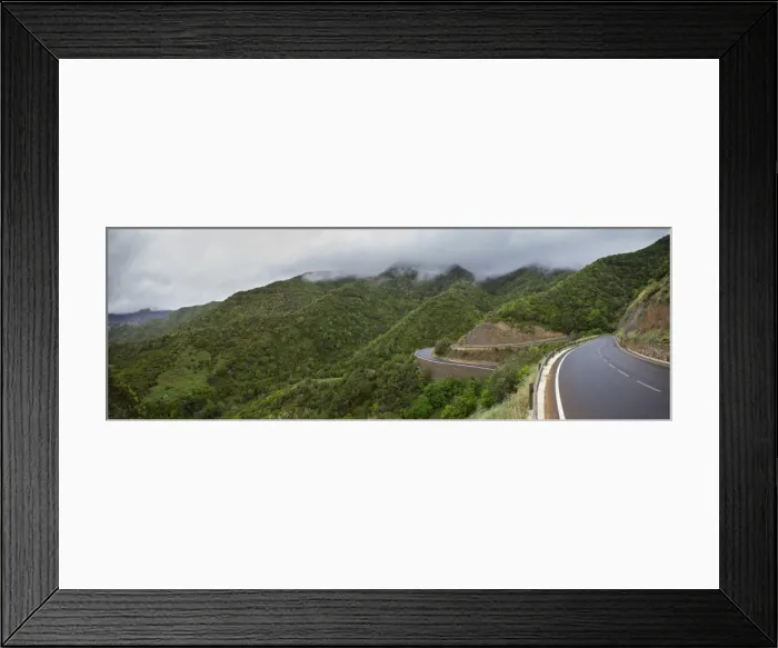 Framed Print : Road winding from the forest to the valley of Vallehermoso, La Gomera, Canary Islands, Spain Framed Print : Road winding from the forest to the valley of Vallehermoso, La Gomera, Canary Islands, Spain
