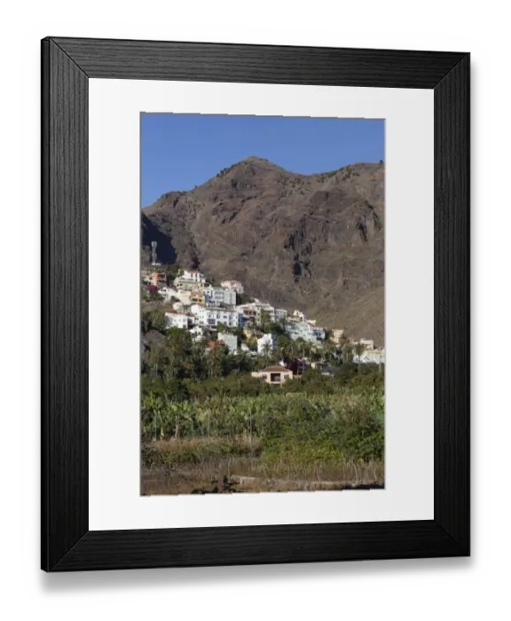 Framed Print : Village of La Calera on a mountain slope, La Calera, Valle Gran Rey, La Gomera, Canary Islands, Spain Framed Print : Village of La Calera on a mountain slope, La Calera, Valle Gran Rey, La Gomera, Canary Islands, Spain