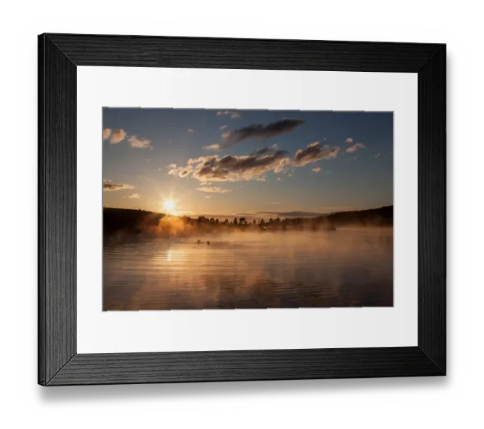Framed Print : Hot spring, bathing in thermal lake, evening light, near Husavik, Iceland