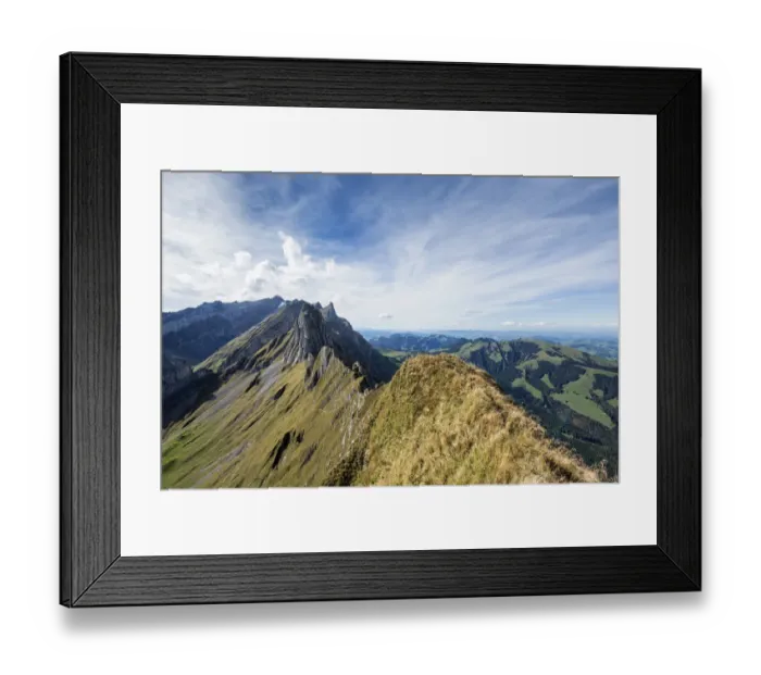 Framed Print : View from Mt Schafler in the Appenzell Alps to Mt Santis, Canton of Appenzell Innerrhoden, Switzerland Framed Print : View from Mt Schafler in the Appenzell Alps to Mt Santis, Canton of Appenzell Innerrhoden, Switzerland