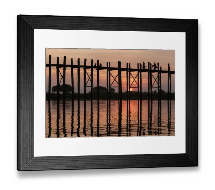 Framed Print : U Bein Bridge in the evening light, near Mandalay, Myanmar Framed Print : U Bein Bridge in the evening light, near Mandalay, Myanmar