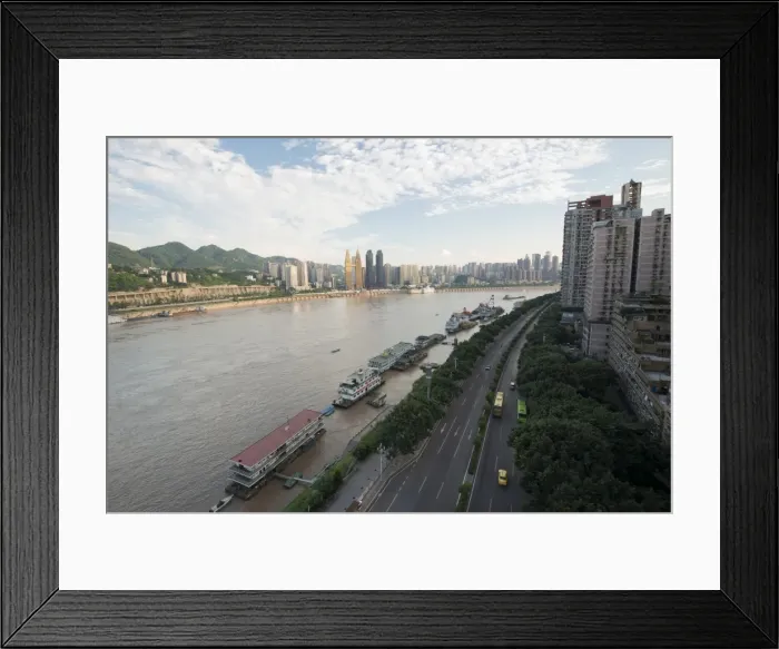 Framed Print : Old and new high-rises at the Yangtze cable car, on the Yangtze River, Chongqing, China Framed Print : Old and new high-rises at the Yangtze cable car, on the Yangtze River, Chongqing, China