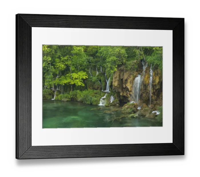 Framed Print : Waterfall, Plitvice Lakes National Park, Plitvice Jezera, Lika-Senj, Croatia