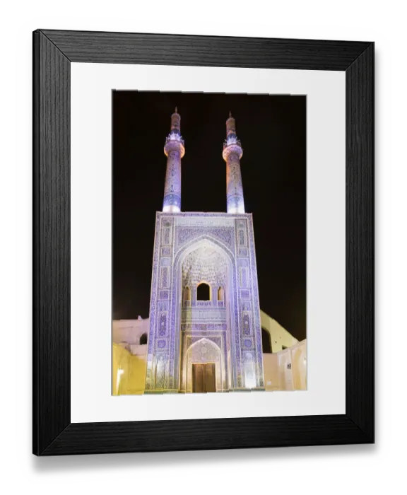 Framed Print : Friday Mosque or Masged-e game at night, Yazd, Iran Framed Print : Friday Mosque or Masged-e game at night, Yazd, Iran
