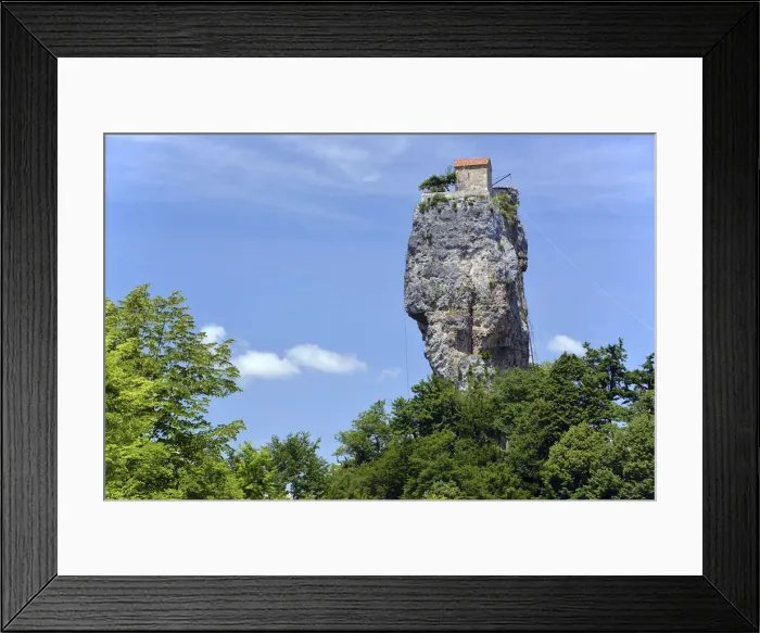 Framed Print : Hermitage of a monastery on Katskhi Pillar, near Chiatura, Imereti region, Georgia