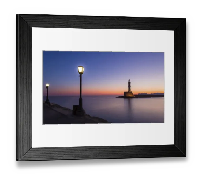 Framed Print : Chania lighthouse at sunrise, harbour, Chania, Crete, Greece Framed Print : Chania lighthouse at sunrise, harbour, Chania, Crete, Greece