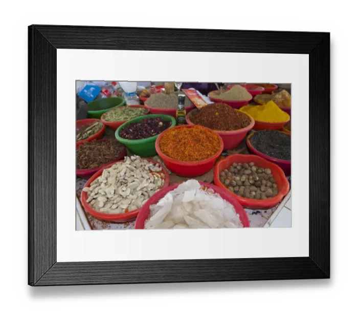 Framed Print : Spices for sale at the bazaar, Bukhara, Uzbekistan Framed Print : Spices for sale at the bazaar, Bukhara, Uzbekistan