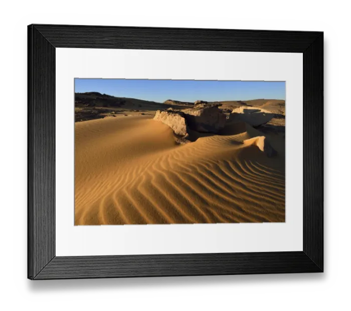 Framed Print : Sand dunes and sandblasted rocks on Tadrart plateau, Tassili nAjjer National Park, Unesco World Heritage Site, Sahara, Algeria Framed Print : Sand dunes and sandblasted rocks on Tadrart plateau, Tassili nAjjer National Park, Unesco World Heritage Site, Sahara, Algeria