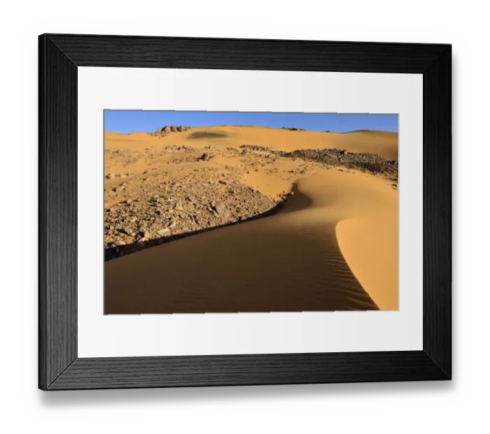 Framed Print : Dunes Noires, sand dunes on Tadrart plateau, Tassili nAjjer National Park, Unesco World Heritage Site, Sahara, Algeria Framed Print : Dunes Noires, sand dunes on Tadrart plateau, Tassili nAjjer National Park, Unesco World Heritage Site, Sahara, Algeria