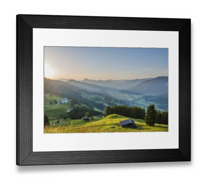 Framed Print : Brixen Valley at sunrise, Alps, Hochbrixen, Tyrol, Austria