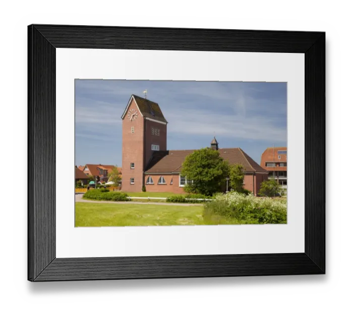 Framed Print : Protestant Island Church, Baltrum, East Frisian Islands, East Frisia, Lower Saxony, Germany Framed Print : Protestant Island Church, Baltrum, East Frisian Islands, East Frisia, Lower Saxony, Germany