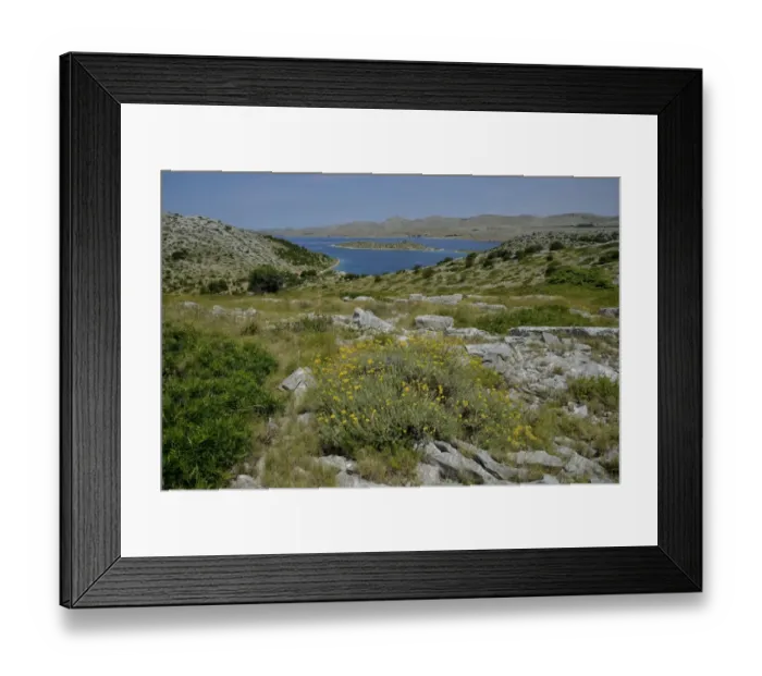 Framed Print : View from Levrnaka island over the Kornati Islands, Adriatic Sea, Kornati Islands National Park, Croatia Framed Print : View from Levrnaka island over the Kornati Islands, Adriatic Sea, Kornati Islands National Park, Croatia