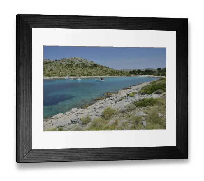 Framed Print : Excursion boats in Lojena Bay, Levrnaka Island, Kornati islands, Kornati National Park, Adriatic, Croatia Framed Print : Excursion boats in Lojena Bay, Levrnaka Island, Kornati islands, Kornati National Park, Adriatic, Croatia