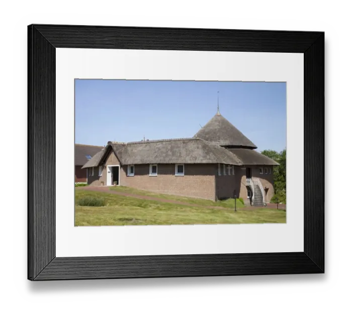 Framed Print : Catholic church with thatched roof, Baltrum, East Frisian Islands, East Frisia, Lower Saxony, Germany Framed Print : Catholic church with thatched roof, Baltrum, East Frisian Islands, East Frisia, Lower Saxony, Germany