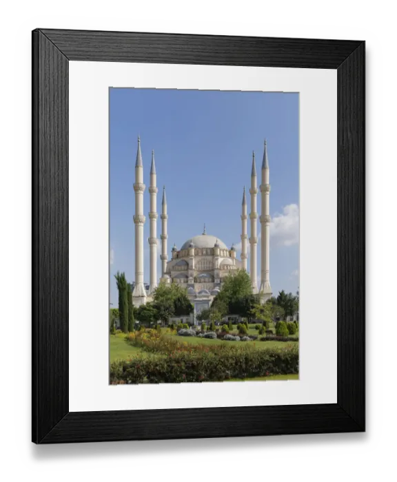 Framed Print : Sabanci Central Mosque, Sabanci Merkez Camii, the largest mosque in Turkey, Merkez Park, Adana, Cukurova, Mediterranean, Turkey