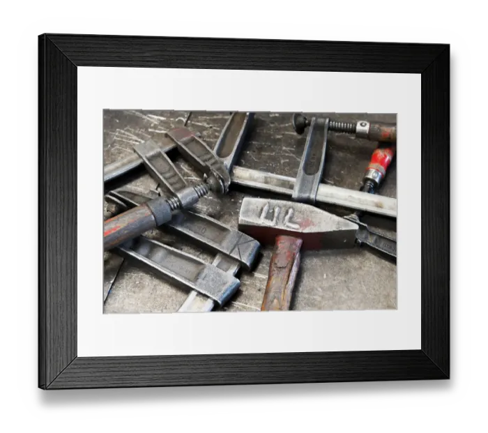Framed Print : Tools, hammer, clamps, Germany Framed Print : Tools, hammer, clamps, Germany