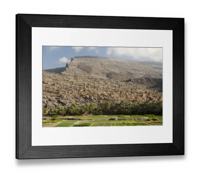 Framed Print : Irrigated vegetable gardens at the foot of the barren Al Hajar Mountains in Wadi Ghul, Sultanate of Oman, Middle East, Asia Framed Print : Irrigated vegetable gardens at the foot of the barren Al Hajar Mountains in Wadi Ghul, Sultanate of Oman, Middle East, Asia