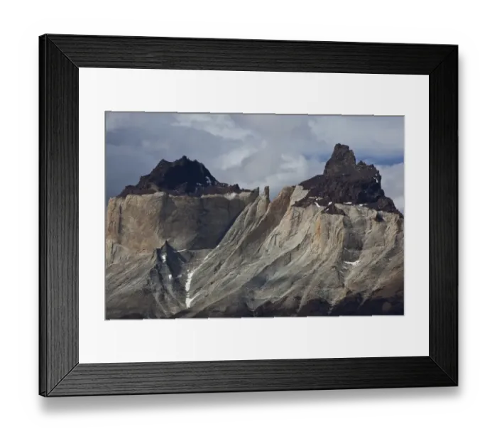 Framed Print : Dark peaks, Cuernos del Paine granite mountains, Torres del Paine National Park, Lake Pehoe, Magallanes Antarctica region, Patagonia, Chile, South America, America Framed Print : Dark peaks, Cuernos del Paine granite mountains, Torres del Paine National Park, Lake Pehoe, Magallanes Antarctica region, Patagonia, Chile, South America, America