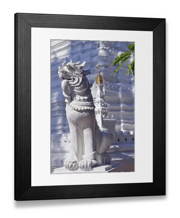 Framed Print : Marble lion, Wat Suan Dok, temple in Chiang Mai, Thailand, Asia, PublicGround Framed Print : Marble lion, Wat Suan Dok, temple in Chiang Mai, Thailand, Asia, PublicGround
