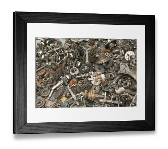Framed Print : Flea market, scrap iron, metal pieces Framed Print : Flea market, scrap iron, metal pieces