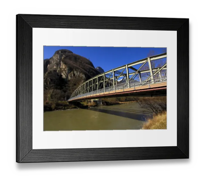 Framed Print : Steel bridge crossing Rhone River, near Chessel, Vaud, Switzerland, Europe Framed Print : Steel bridge crossing Rhone River, near Chessel, Vaud, Switzerland, Europe