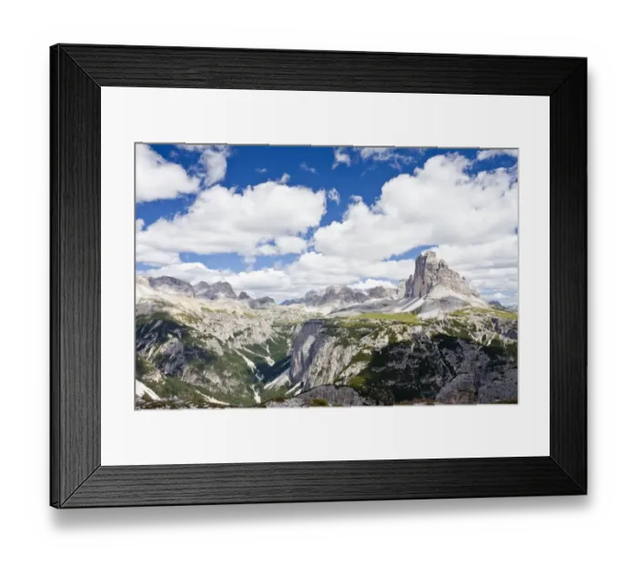Framed Print : View from Monte Piano in the Alta Pusteria valley, Tre Cime di Lavaredo massif in the back, Dolomites, South Tyrol, Italy, Europe Framed Print : View from Monte Piano in the Alta Pusteria valley, Tre Cime di Lavaredo massif in the back, Dolomites, South Tyrol, Italy, Europe